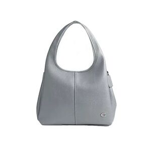 Coach Lana Shoulder Bag 23 in Polished Pebble Leather gray color